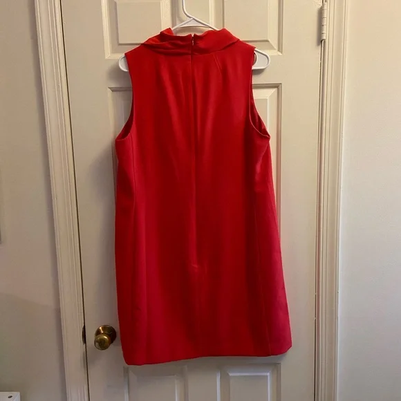 Red cowl neck J. Crew dress, never worn, size large - Picture 3 of 3